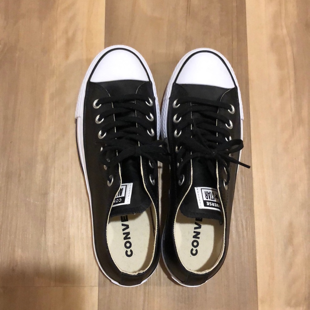 Black leather platform CONVERSE